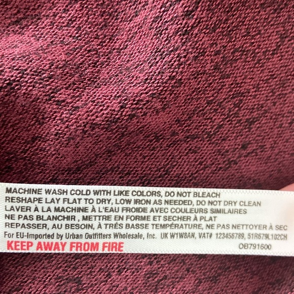 Anthropologie Saturday Sunday Soft Longline Open Front Cardigan Burgundy… - Picture 9 of 9